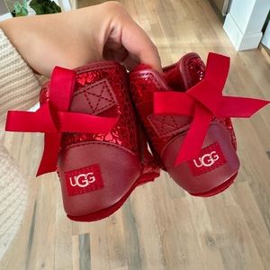 Red baby Ugg boots heart
